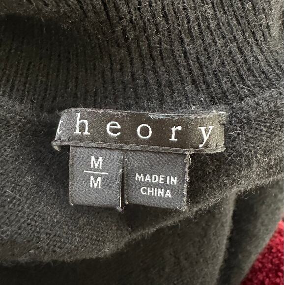 Theory Black Cashmere Long Sleeve Turtleneck Rib Hem Sweater M - Picture 9 of 13